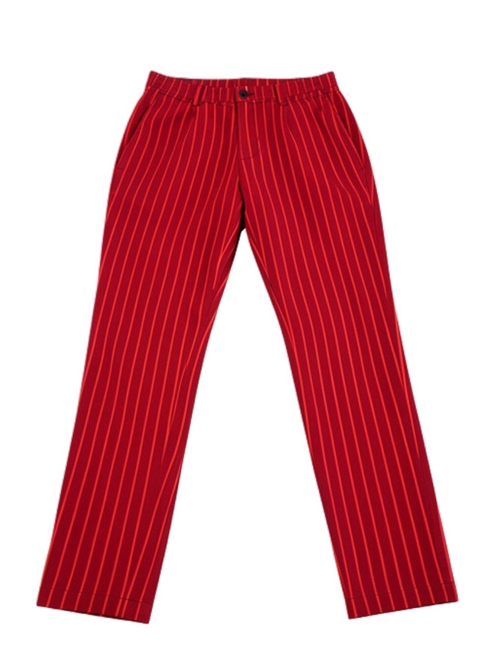 SCOTCH & SODA Red Burgundy Pinstripe Trousers BLAKE Straight Leg Pants 29x34